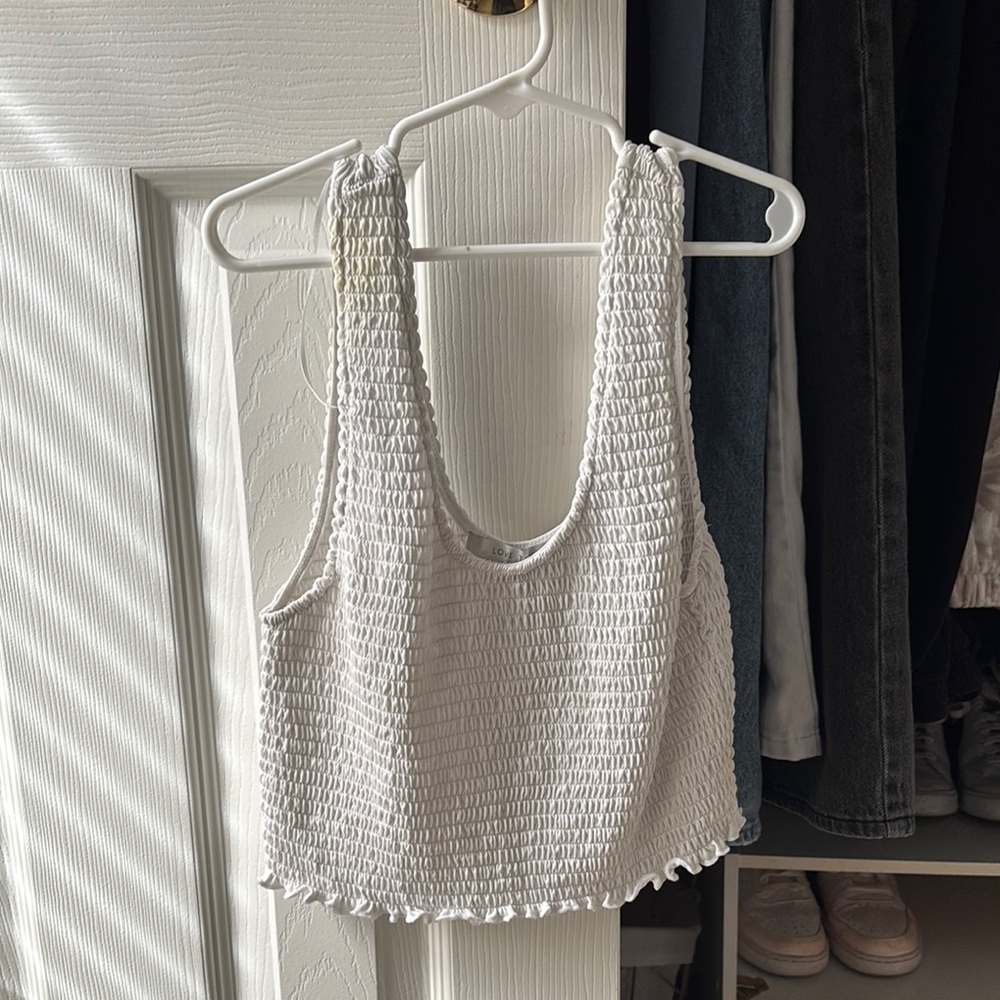 White Smocked Women's Top